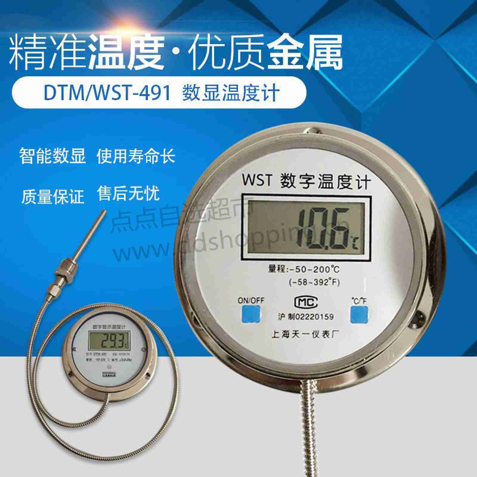 上海天一WST数字温度计 DTM/WST-491 