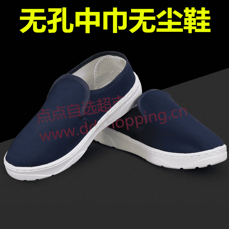  无孔中巾帆布鞋 无尘鞋 蓝色