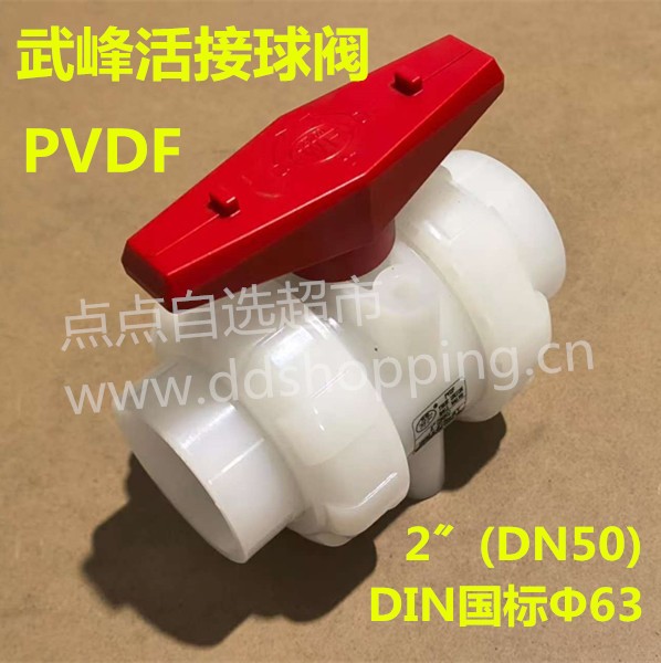 WF武峰活接球阀FKM  材质PVDF 