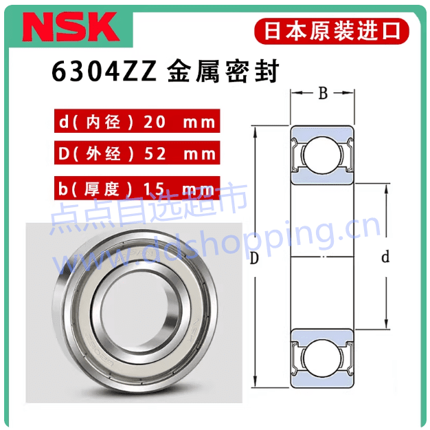 NSK进口轴承  6304